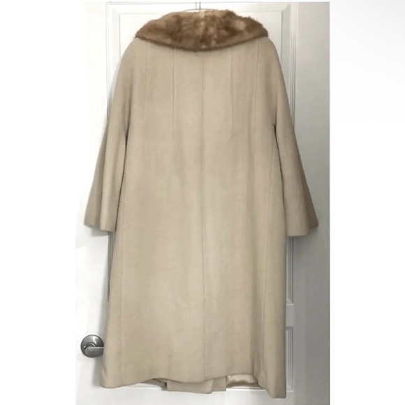 Regal Kismet Vintage Dress Overcoat Wool Mink Collar 50's 60's - Picture 3 of 8